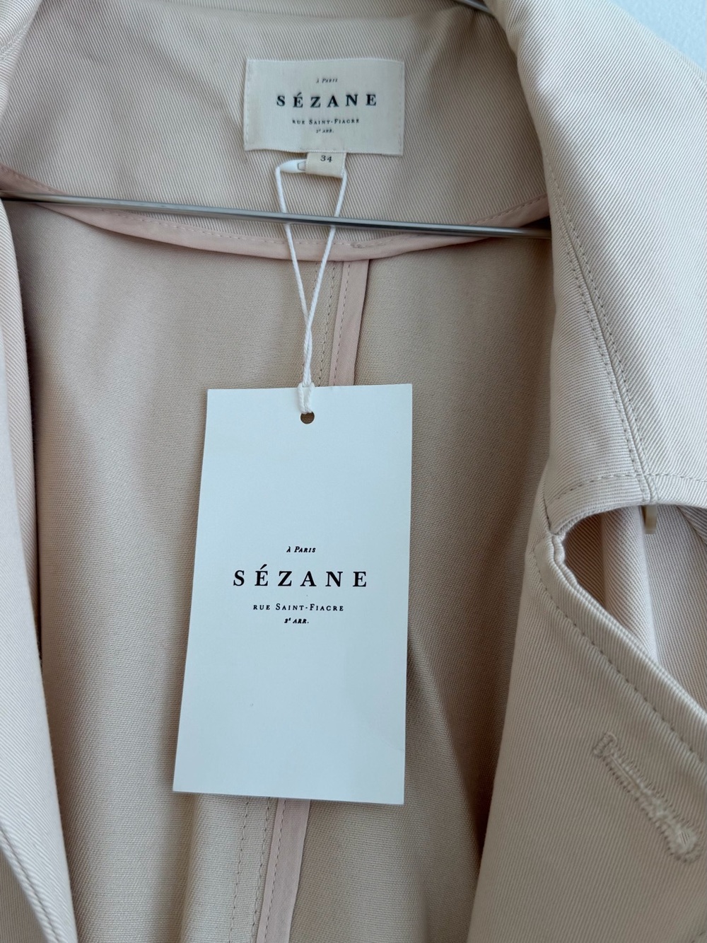 Pierce Beige Trench Coat with Belt - Picture 5 of 7